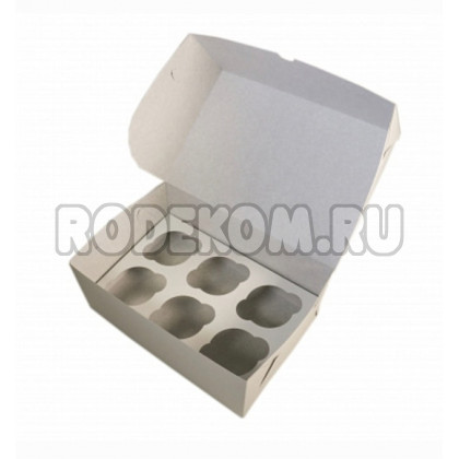 Упаковка на 6 капкейков - Белая, 16,5*25*h11см. 