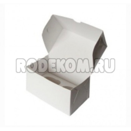 Упаковка на 2 капкейка - Белая, 10*16*h10см.