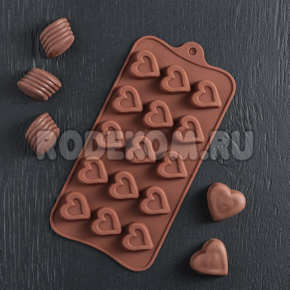 Силиконовая форма для конфет - Сердечко (1000380)