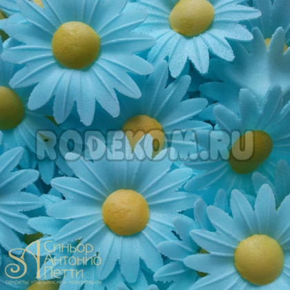 Вафельные цветы - Маргаритки, Голубые, 200шт. (13042RC)