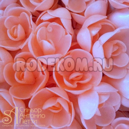 Вафельные цветы - Розы большие, Розовые, 56шт. (13071RB)