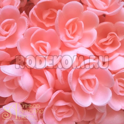 Вафельные цветы - Розы малые, Розовые, 160шт. (13080RB)