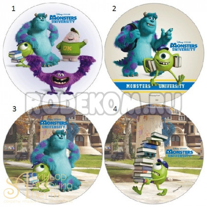 Вафельная пластина - Корпорация монстров, 14.5см. (72640/p)