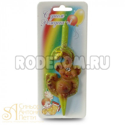 Свеча со зверями - Цифра 3 (233045)