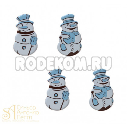 Формы с переводным рисунком для шоколада - Снеговик, 80шт. (33070)