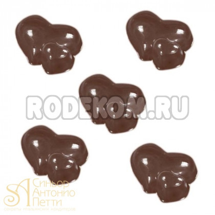 Форма для отливки шоколадных фигурок - Двойные сердца (90-1016)
